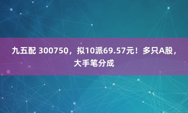 九五配 300750，拟10派69.57元！多只A股，大手笔分成