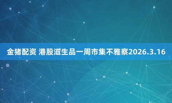 金猪配资 港股滋生品一周市集不雅察2026.3.16