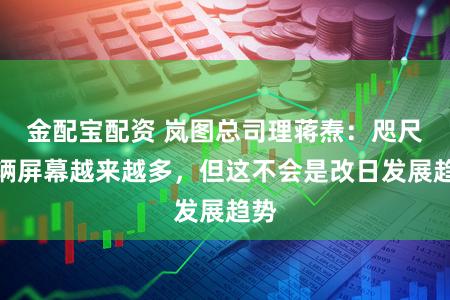 金配宝配资 岚图总司理蒋焘：咫尺车辆屏幕越来越多，但这不会是改日发展趋势